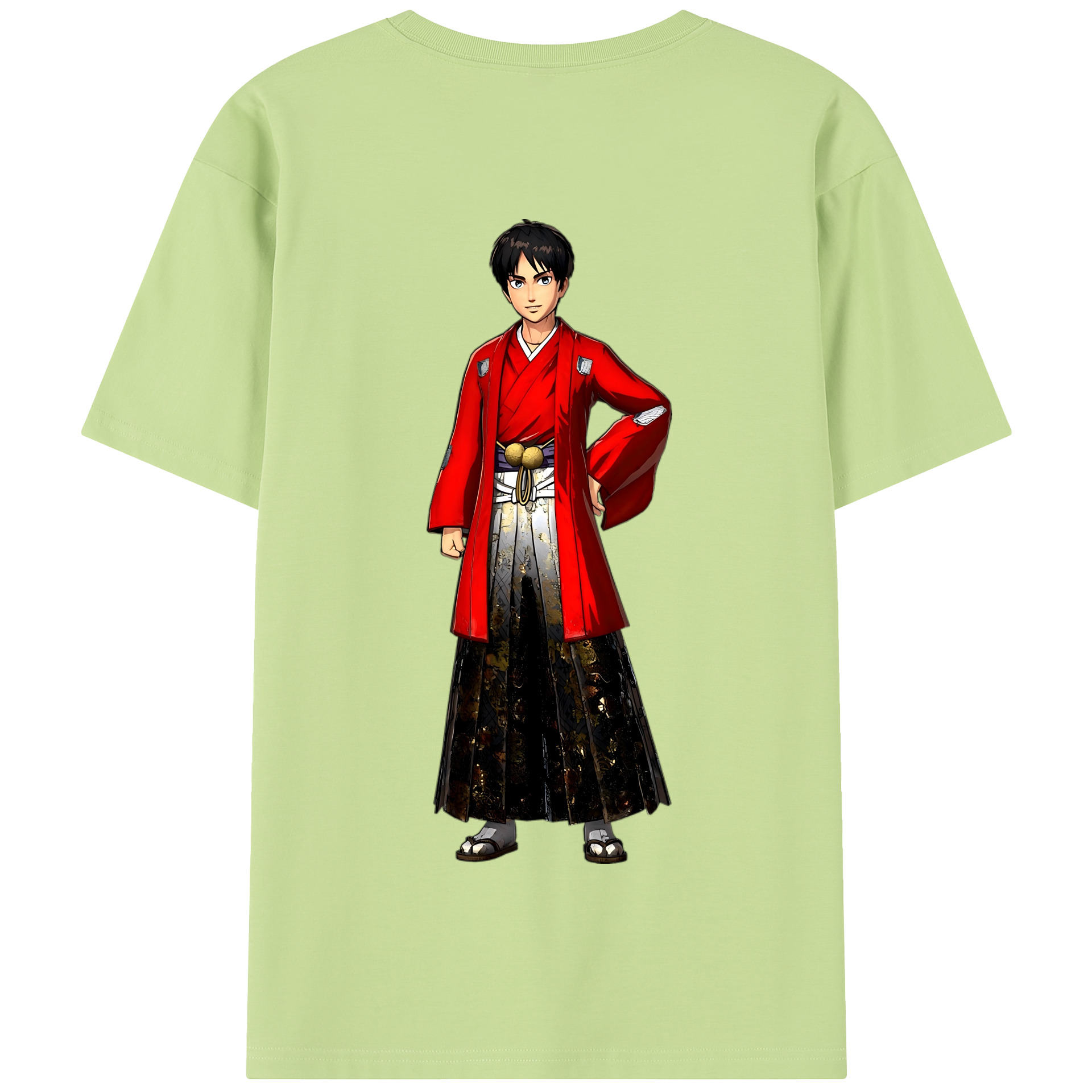 （画像用） 進撃の巨人 エレン･イェーガー Attack on Titan Eren Jäger 綿100％半袖Tシャツ（背面プリント）